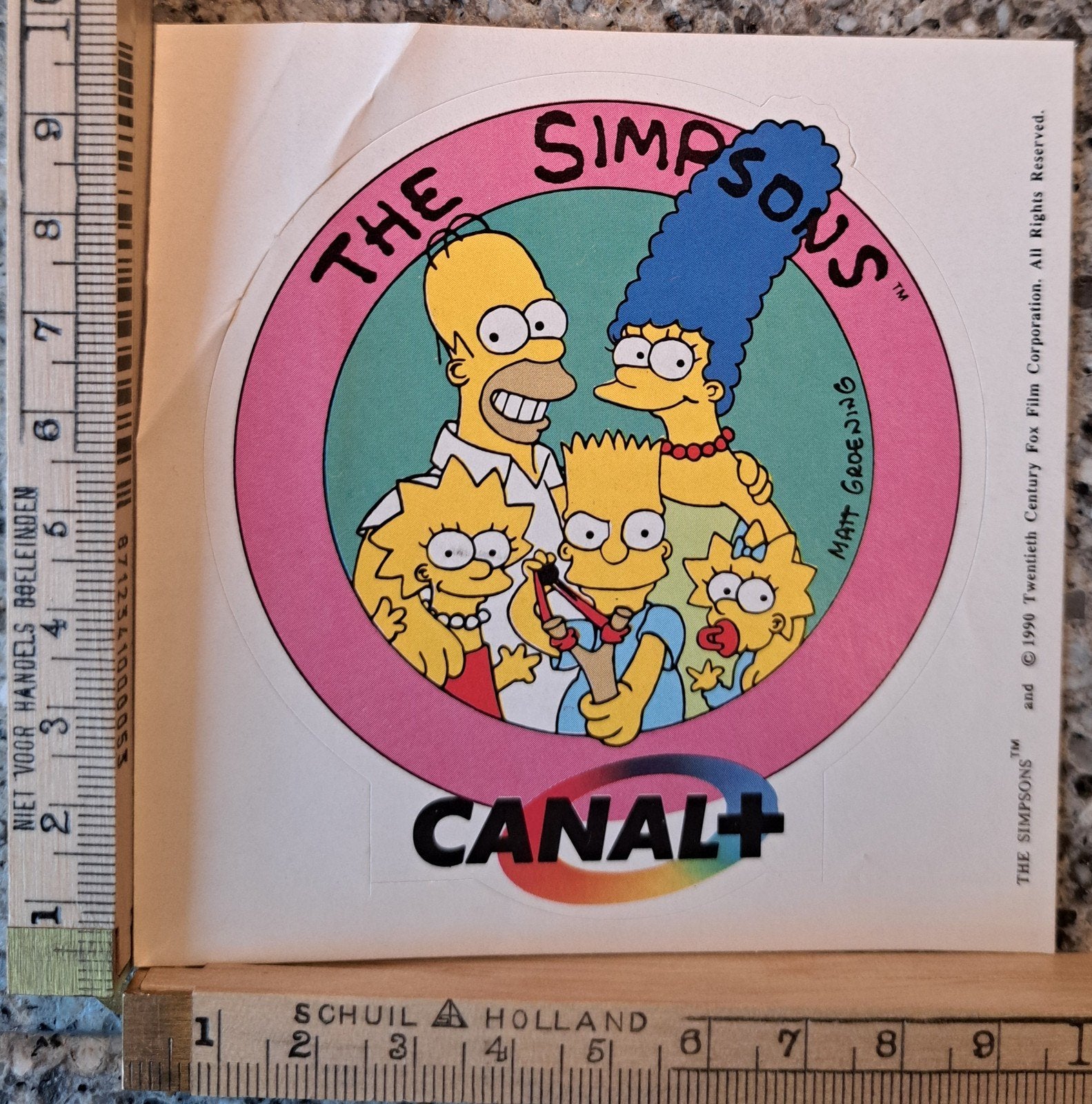 Sticker the Simpsons Bart Homer Canal+ tv serie animatie, Ophalen of Verzenden, Zo goed als nieuw, Strip of Tekenfilm