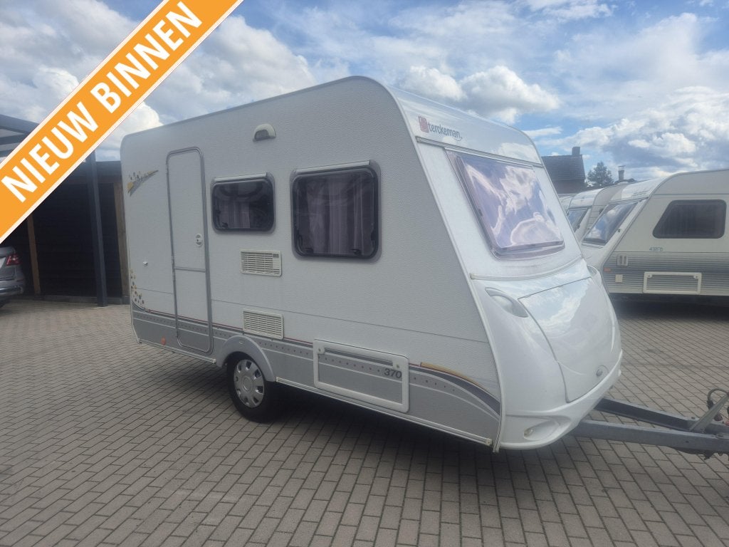 Sterckeman Starlet 370 DD + Voortent Stapelbed, Caravans en Kamperen, Caravans, Standaardzit, Bedrijf, 500 - 750 kg, Tot en met 4