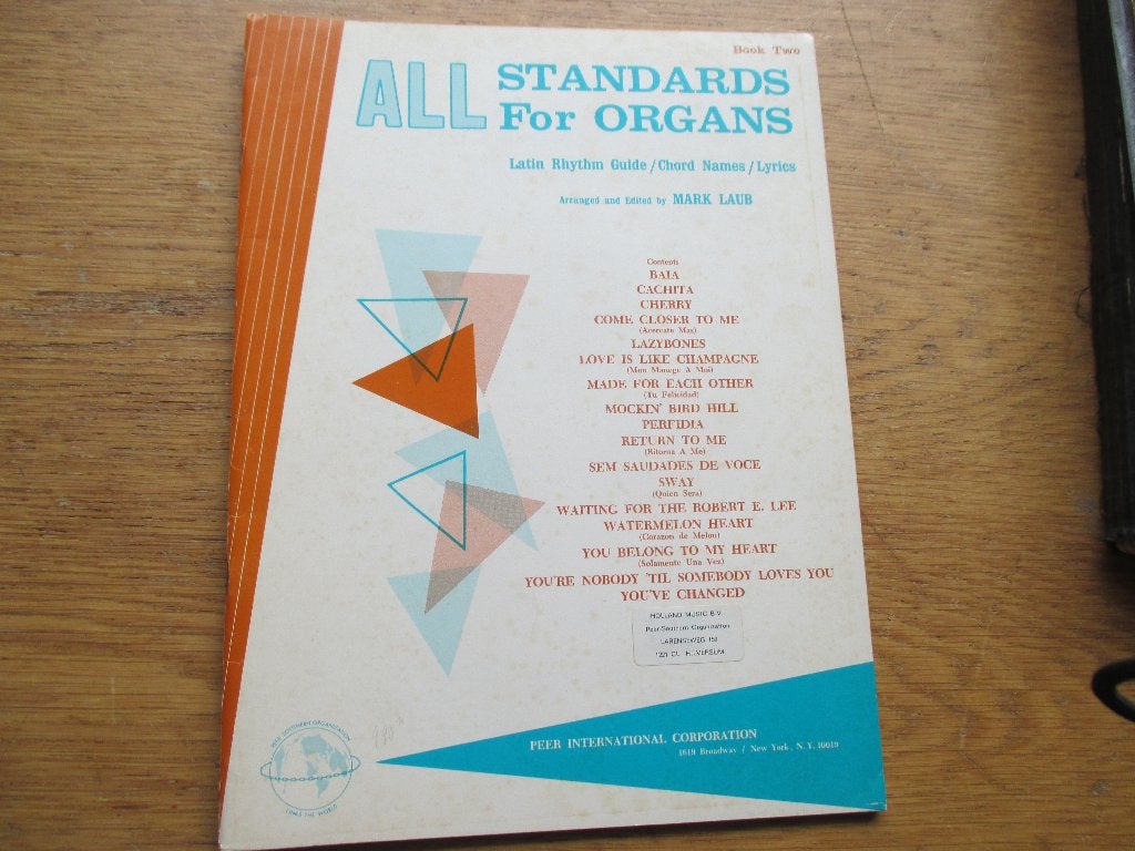 All Standards for Organs - Latin Rhythm Guide, Muziek en Instrumenten, Latin en Salsa, Gebruikt, Ophalen of Verzenden, Thema