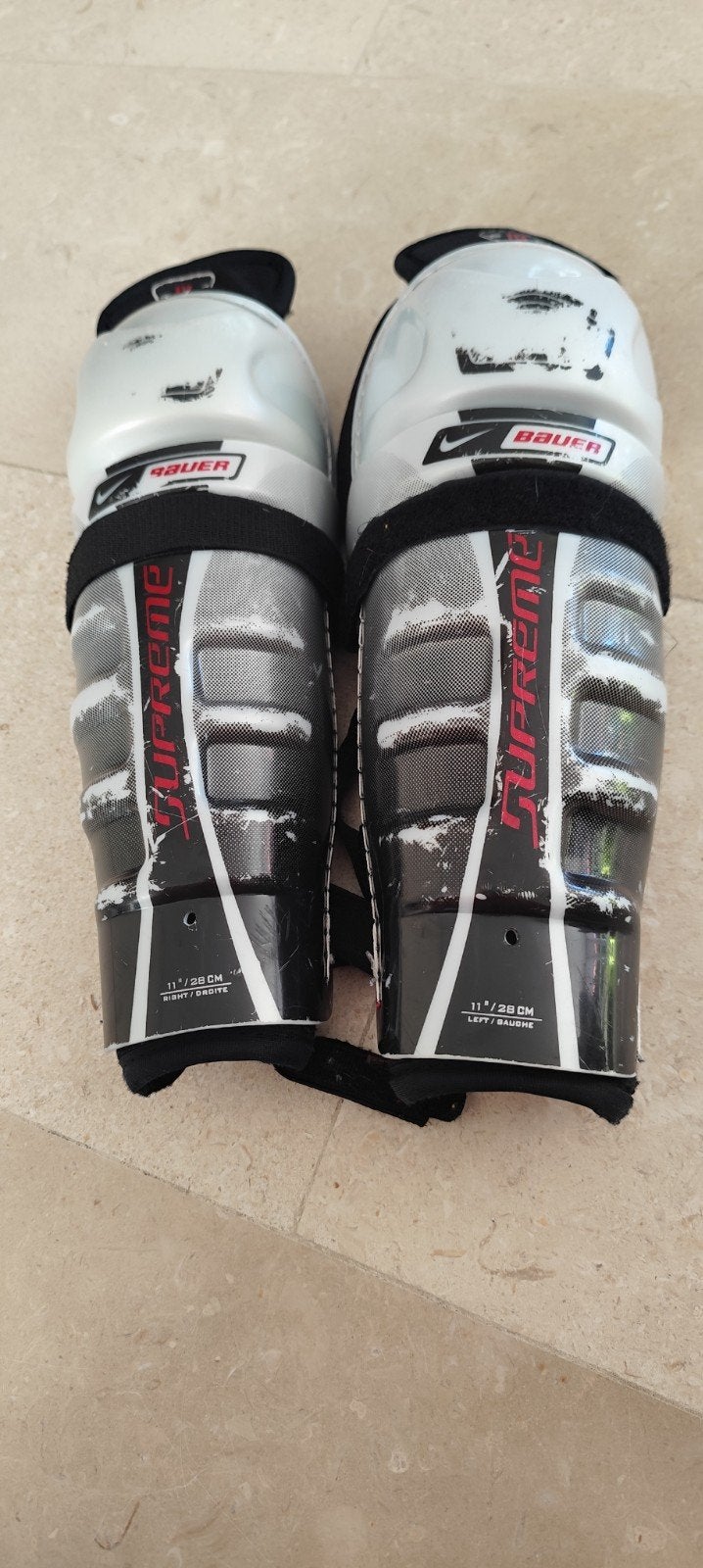 Bauer Supreme ijshockey kniebeschermers - Maat 11", Sport en Fitness, IJshockey, Ophalen of Verzenden, Gebruikt, Bescherming