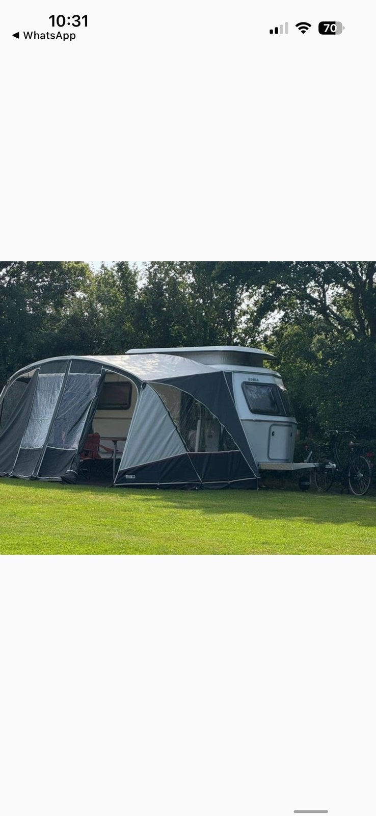 Caravan  eriba triton 410, Ophalen, Zo goed als nieuw, Tot en met 2