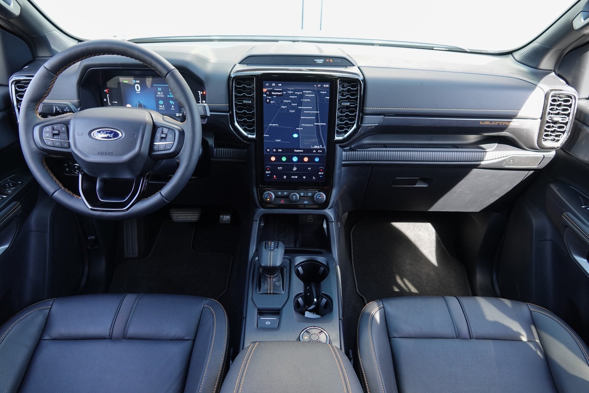 Ford Ranger Wildtrak 2.3PHEV 280Pk Aut. | Plug In Hybride |, Auto's, Automaat, Gebruikt, Zwart, Automatische klimaatregeling