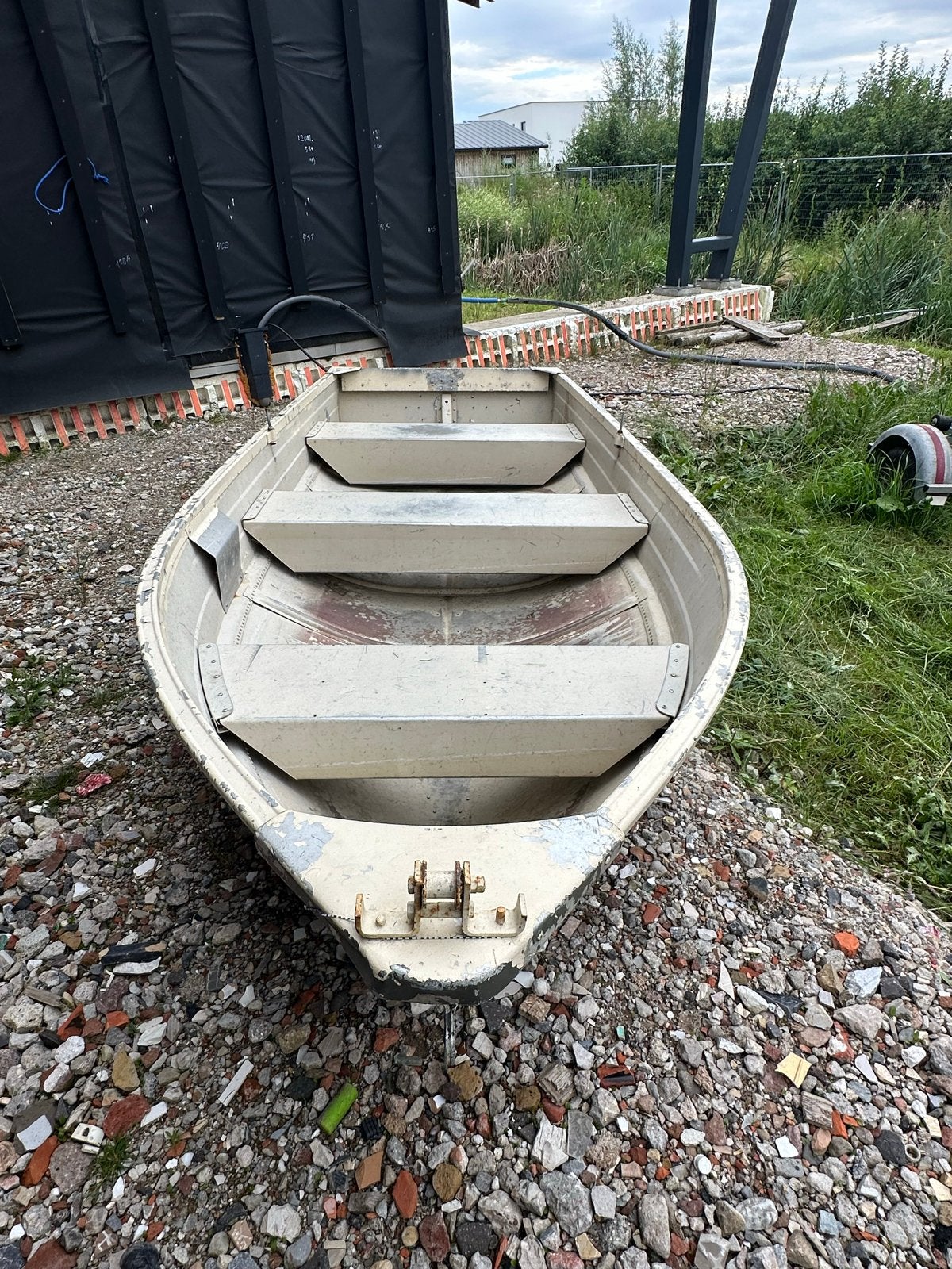 Aluminium roeiboot met trailer, Watersport en Boten, Vis- en Consoleboten, Ophalen, Gebruikt, Aluminium