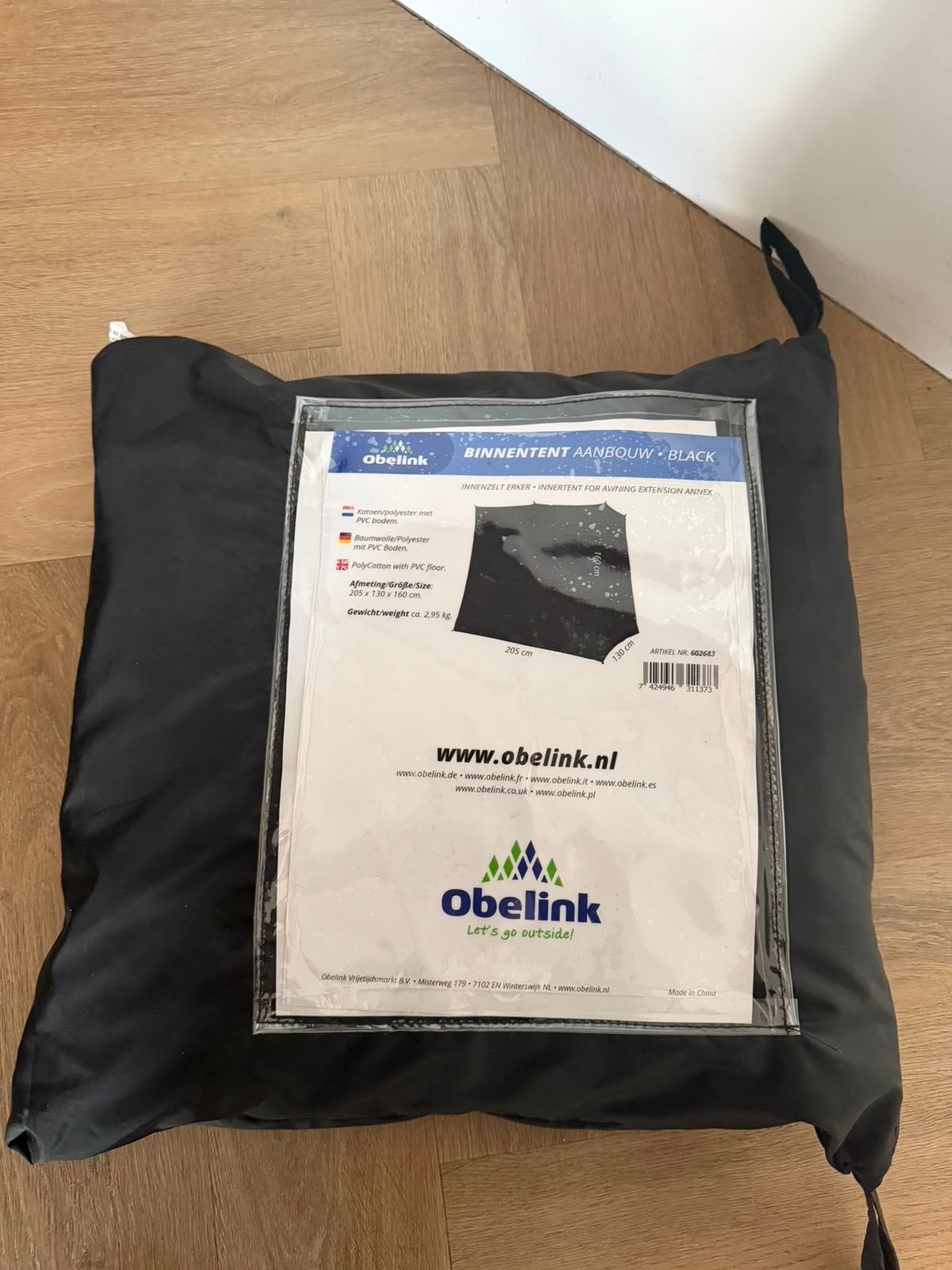 Obelink Binnentent Aanbouw - Zwart, Ophalen of Verzenden, Nieuw, Tot en met 2