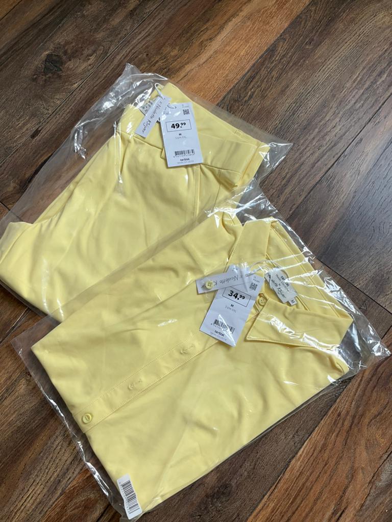 Nieuw! Flared broek met blouse, Nicolette Kluijver, geel, M, Ophalen, Nieuw, Maat 38/40 (M), Geel