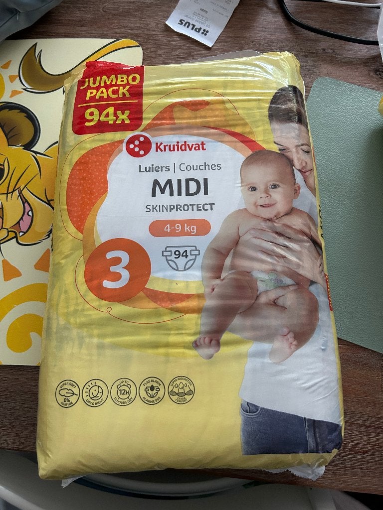 Kruidvat Luiers Midi Skinprotect Maat 3 (94 stuks), Ophalen of Verzenden, Nieuw