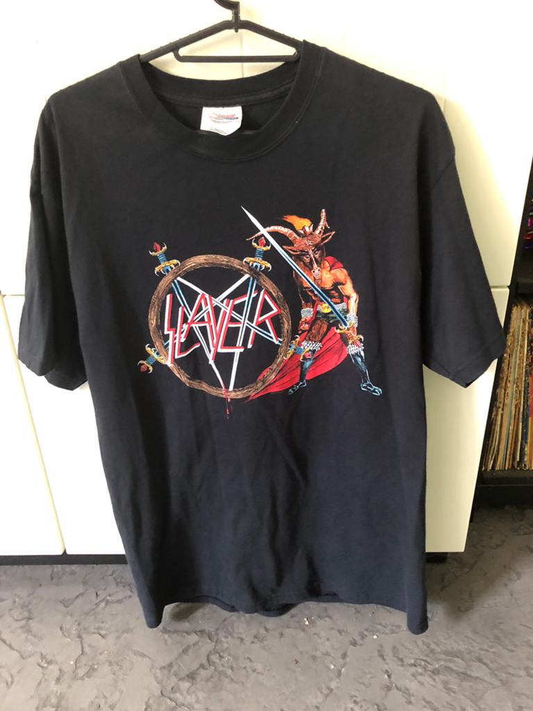 Slayer Show no Mercy tour 1983 t- shirt zwart, Ophalen, Zo goed als nieuw, Kleding