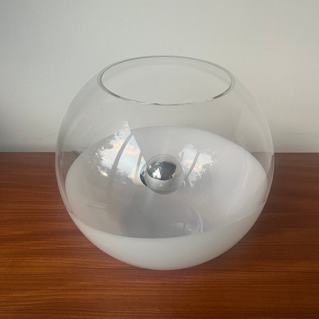 Vintage Ilu di Vetro design tafellamp glas bol met dimmer, Overige merken, 33 cm, Bollamp, Glas