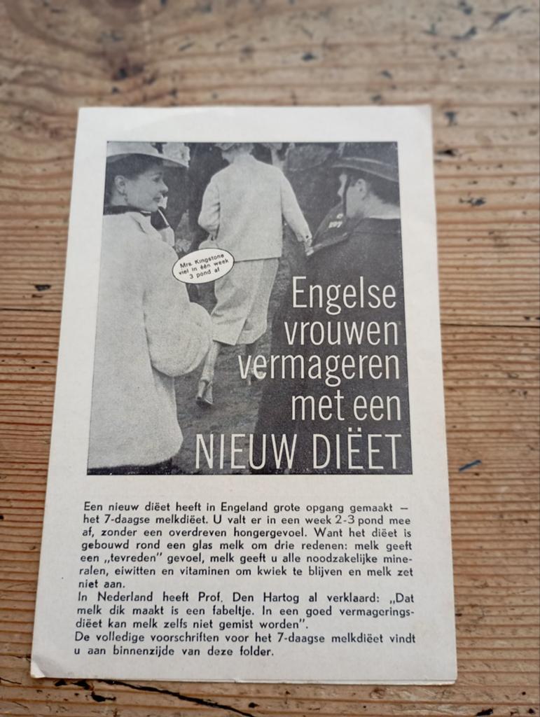 Vintage Folder Menken Melk, Verzamelen, Merken en Reclamevoorwerpen, Ophalen of Verzenden