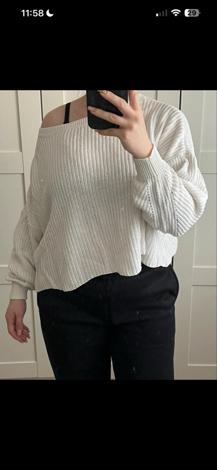 ONLY gebreide trui, maat XS, off shoulder, Ophalen of Verzenden, Zo goed als nieuw, Maat 34 (XS) of kleiner, Wit