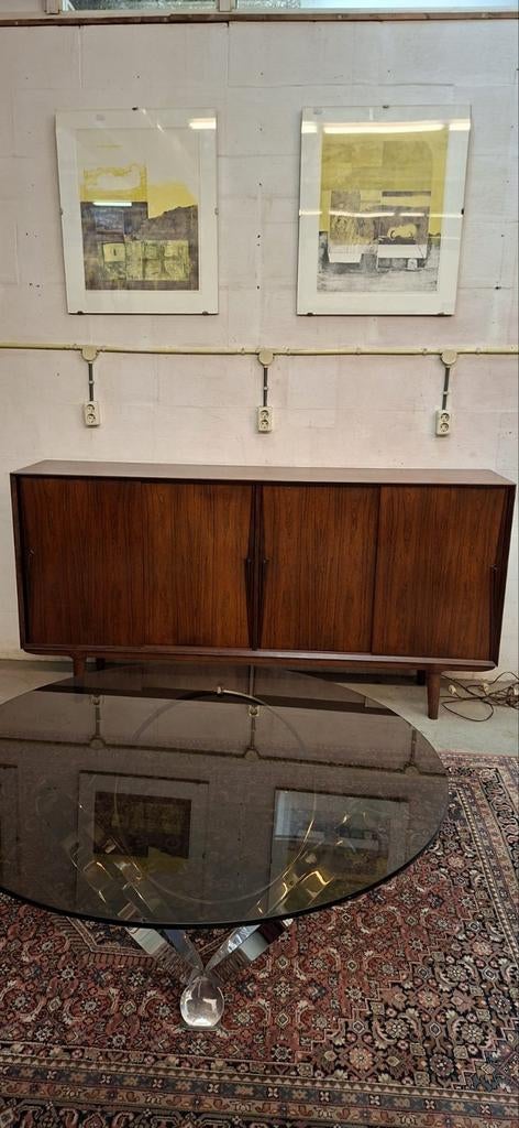 Highboard Mid-Century møbelfabrik Omann Jun, Huis en Inrichting, Kasten | Dressoirs, Gebruikt, 200 cm of meer, 25 tot 50 cm, Met lade(s)