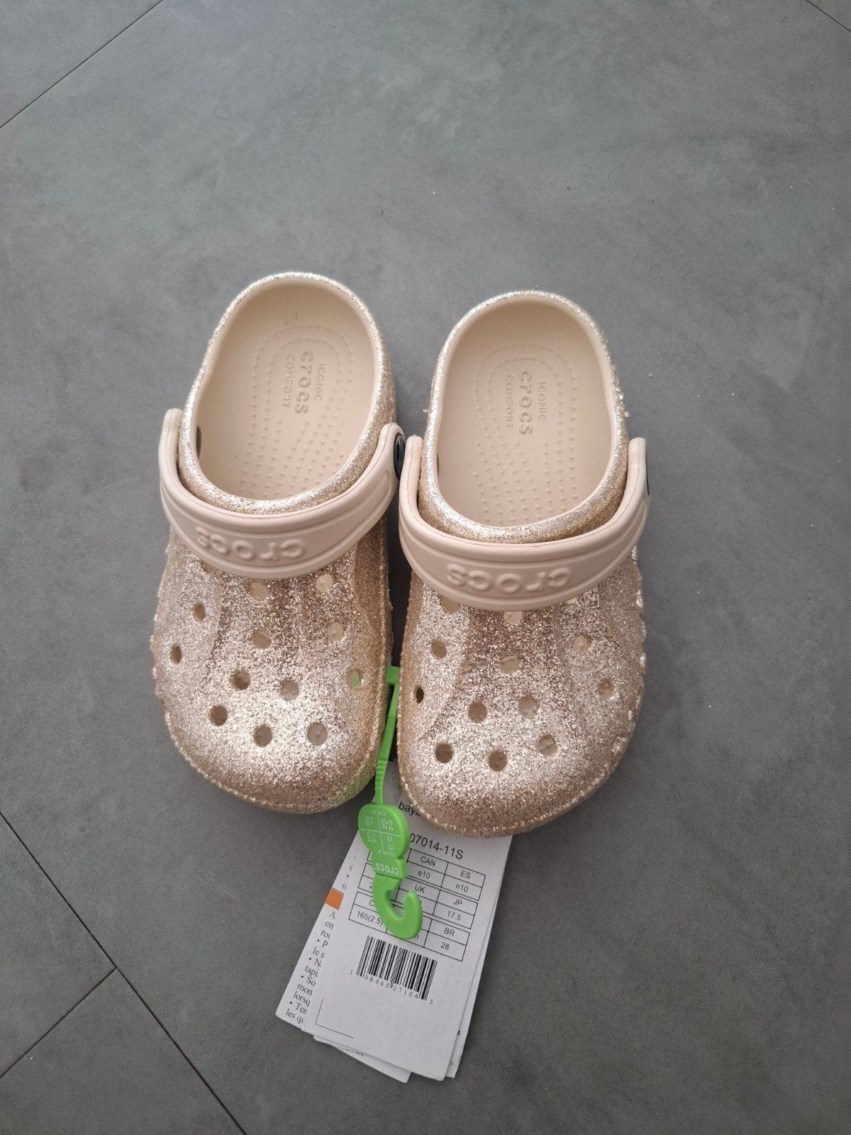 Nieuwe Crocs 27 /C10 met glitters - Helaas te klein, Ophalen, Nieuw, Meisje