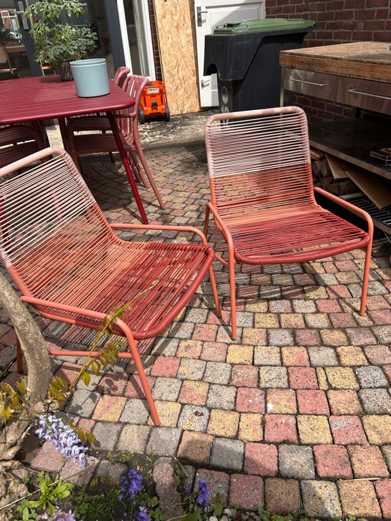 2x Tuinstoelen, Tuin en Terras, Tuinstoelen, Zo goed als nieuw, Metaal, Inklapbaar, Ophalen