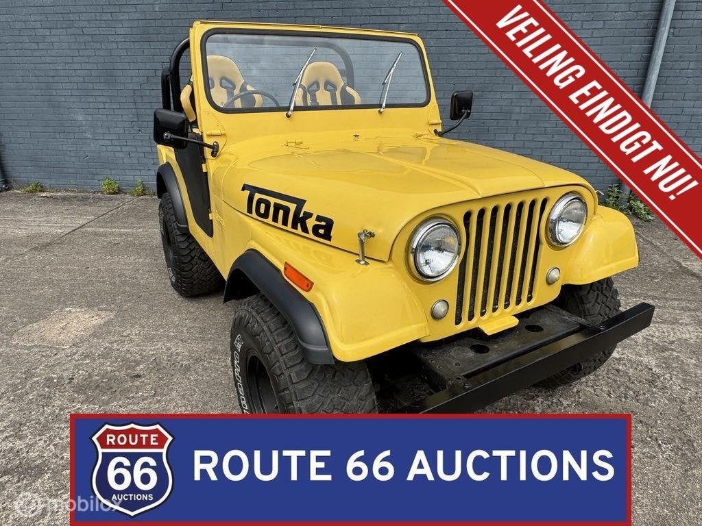 Jeep CJ5 | 1975 | Route 66 Auctions, Auto's, Oldtimers, Jeep, Overige carrosserieën, Zwart, Bedrijf