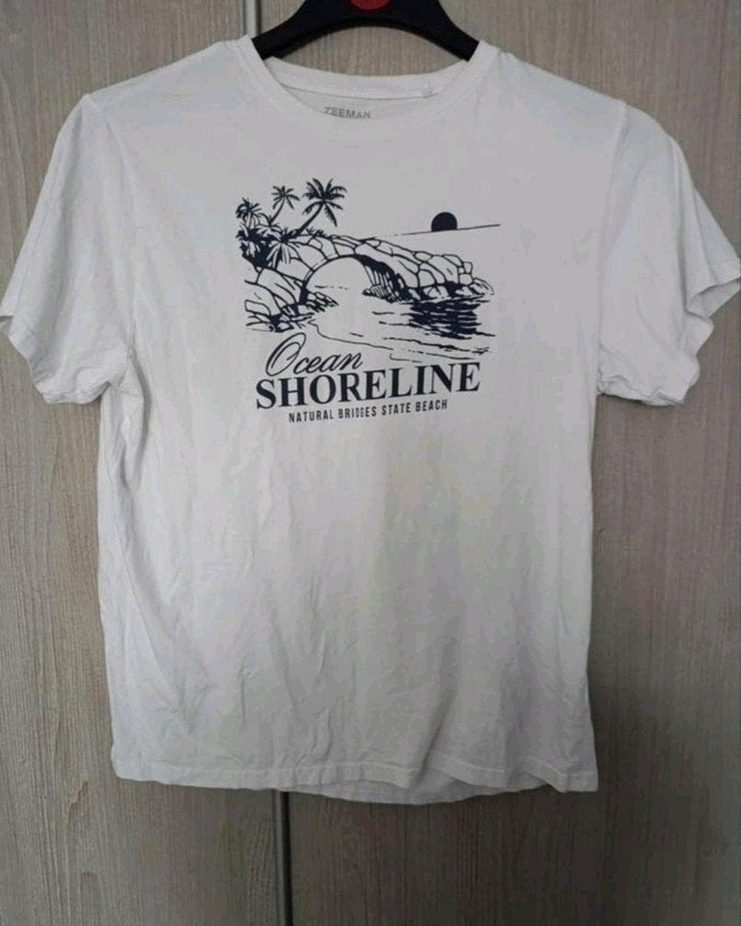 Zeeman T-shirt wit met print - Maat XXL, Kleding | Heren, T-shirts, Wit, Overige maten, Ophalen of Verzenden, Zo goed als nieuw