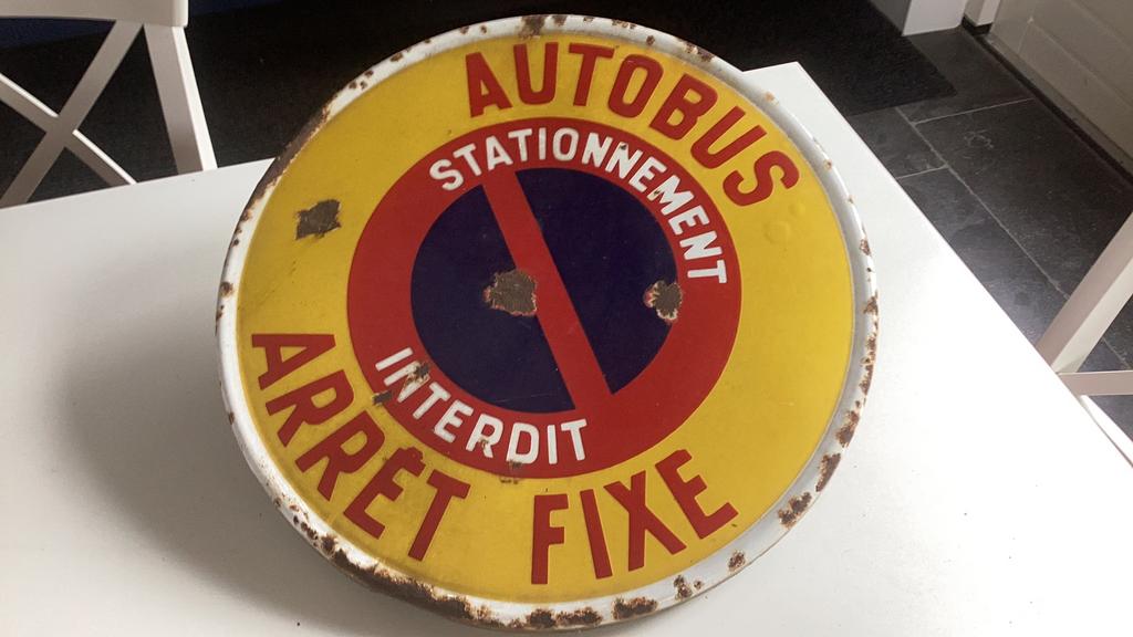 Emaille verkeersbord, Seizoenskaart, Eén persoon