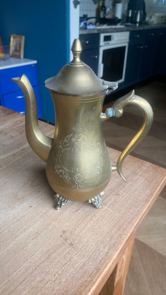 Thee/koffiekan koper EPNS, Antiek en Kunst, Ophalen
