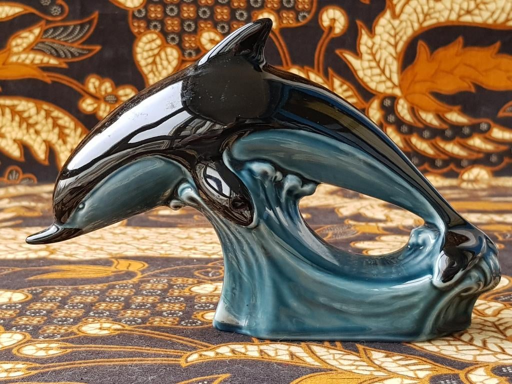 Dolfijn mooi oud beeldje uit Engeland van Poole porselein., Ophalen of Verzenden