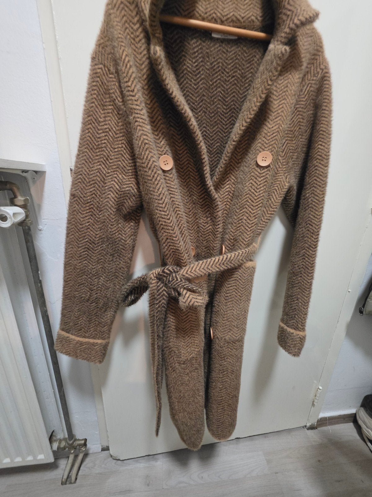 Lajoly Vestjas Bruin/Beige Visgraat - Zo goed als nieuw, Bruin, Ophalen of Verzenden, Zo goed als nieuw, Maat 46/48 (XL) of groter