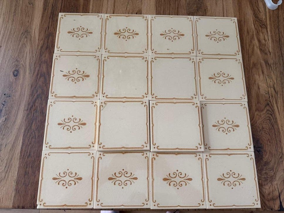 Mosa wandtegels jaren '70 - 15x15 cm - 18 stuks, Minder dan 20 cm, Wandtegels, Keramiek, Minder dan 20 cm