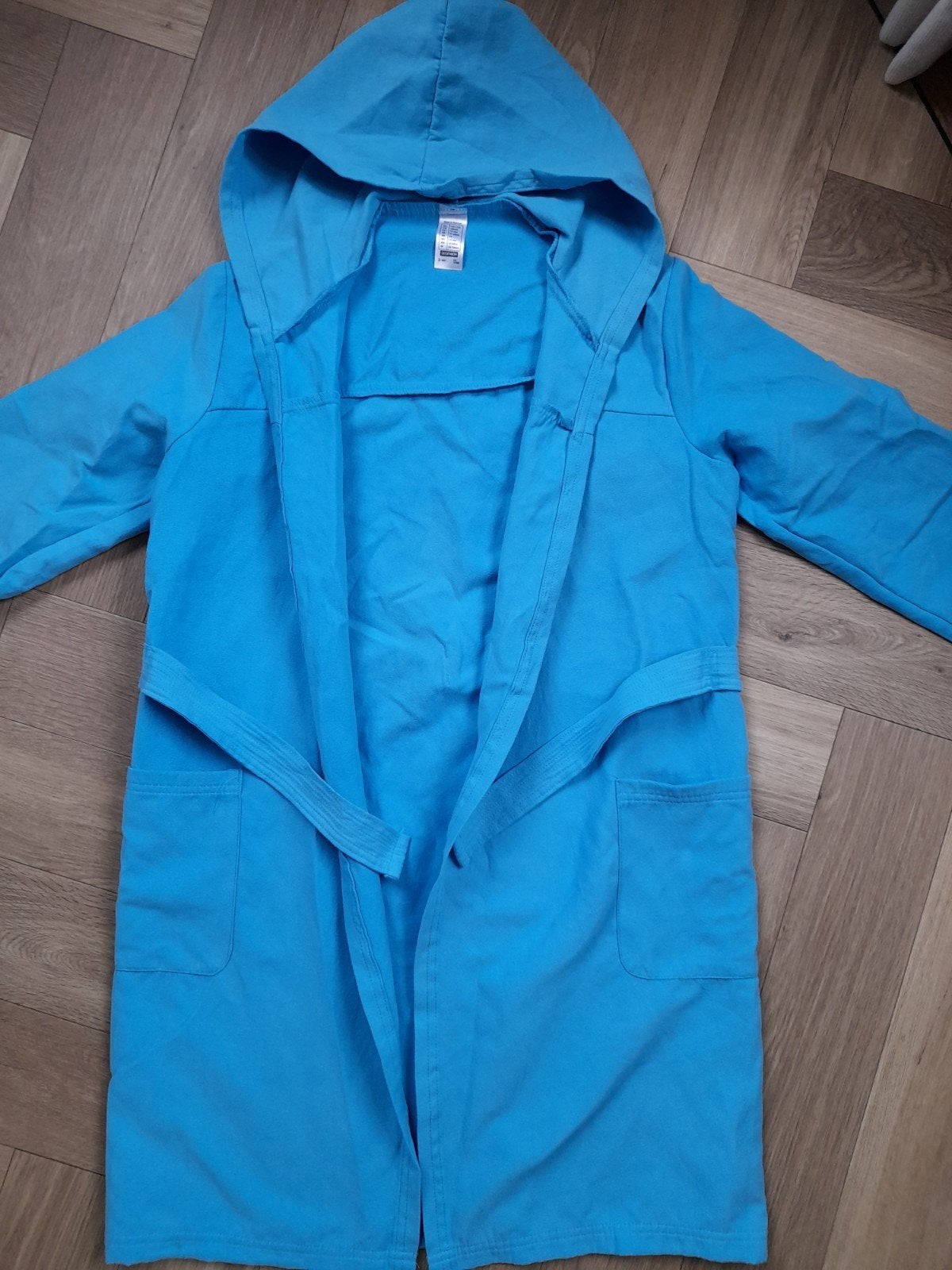 Blauwe badjas met capuchon - Decathlon - Maat 153-162 cm, Kleding | Dames, Overige Dameskleding, Zo goed als nieuw, Ophalen of Verzenden