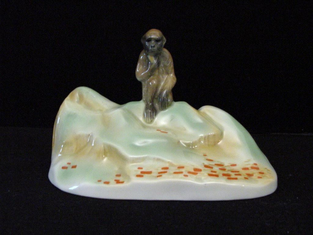 aap op rots Keramika Lauenstein, Antiek en Kunst, Kunst | Beelden en Houtsnijwerken, Ophalen of Verzenden