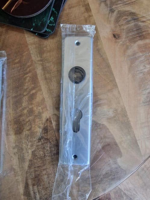 Kortschild recht PC 55 RVS deurbeslag nieuw, Ophalen of Verzenden, Nieuw