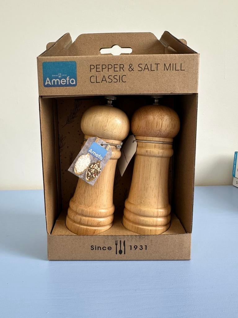 Amefa peper en zoutstel, Overige typen, Hout, Nieuw, Ophalen of Verzenden