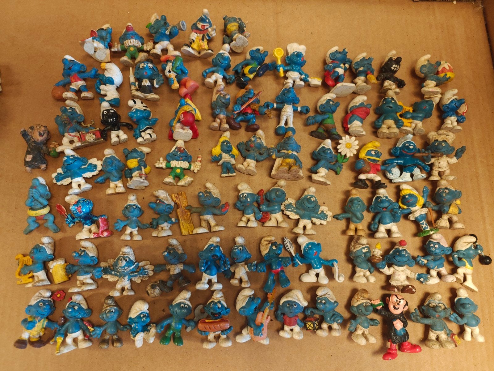 Verzameling Vintage Smurfen, Ophalen of Verzenden, Gebruikt, Verschillende Smurfen