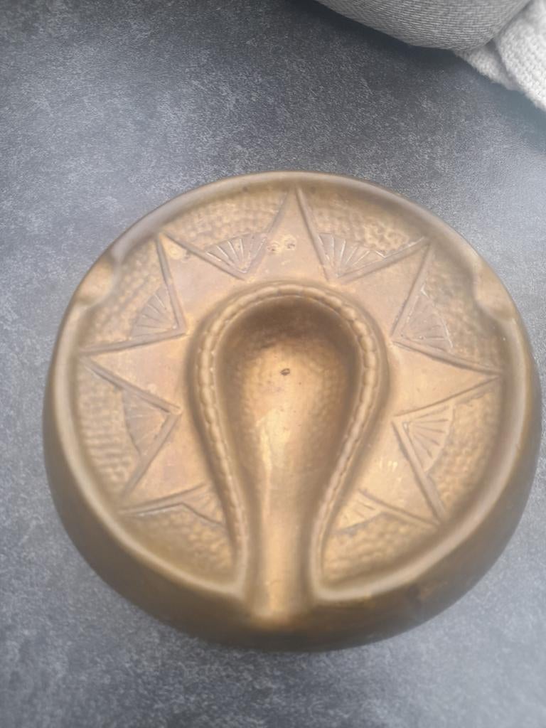 Vintage messing pijpasbak met sterdesign, Antiek en Kunst, Antiek | Koper en Brons, Ophalen of Verzenden