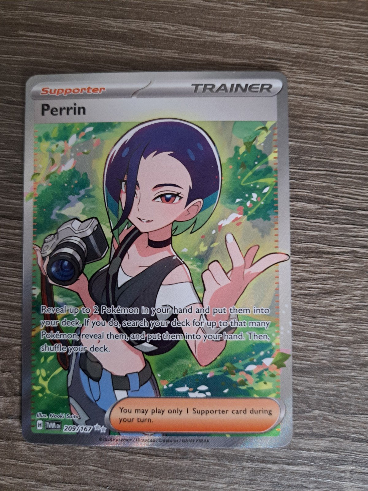 Perrin Supporter Trainer Kaart Pokémon TCG 209/167, Ophalen of Verzenden, Zo goed als nieuw, Losse kaart