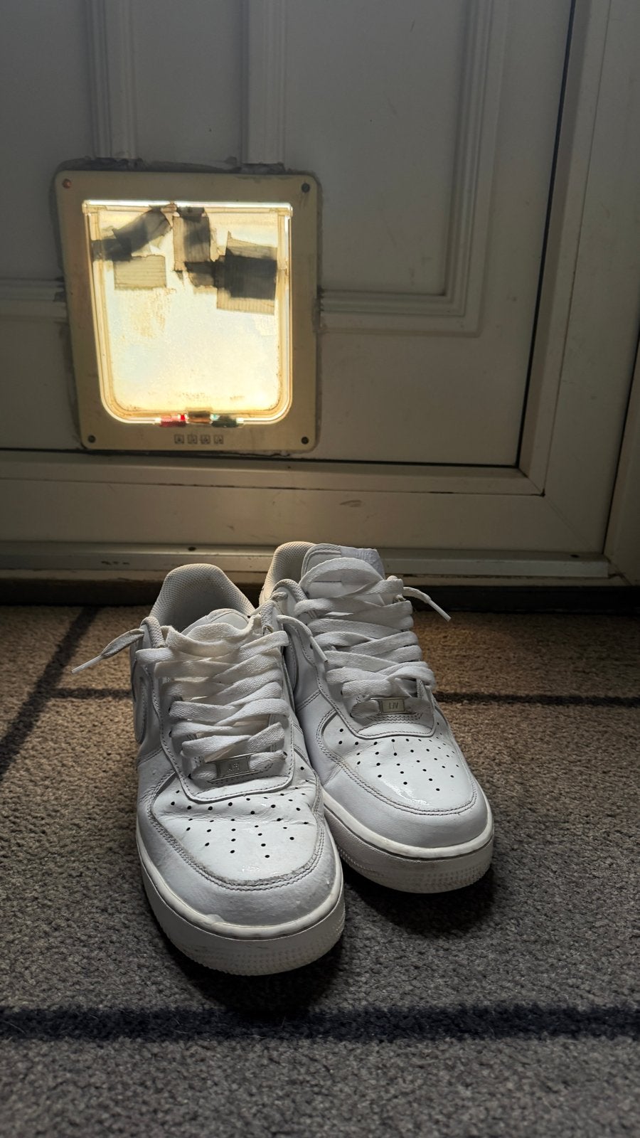 Nike Air Force 1 - Maat 43 - Gedragen, Ophalen of Verzenden, Gedragen, Wit, Sneakers of Gympen