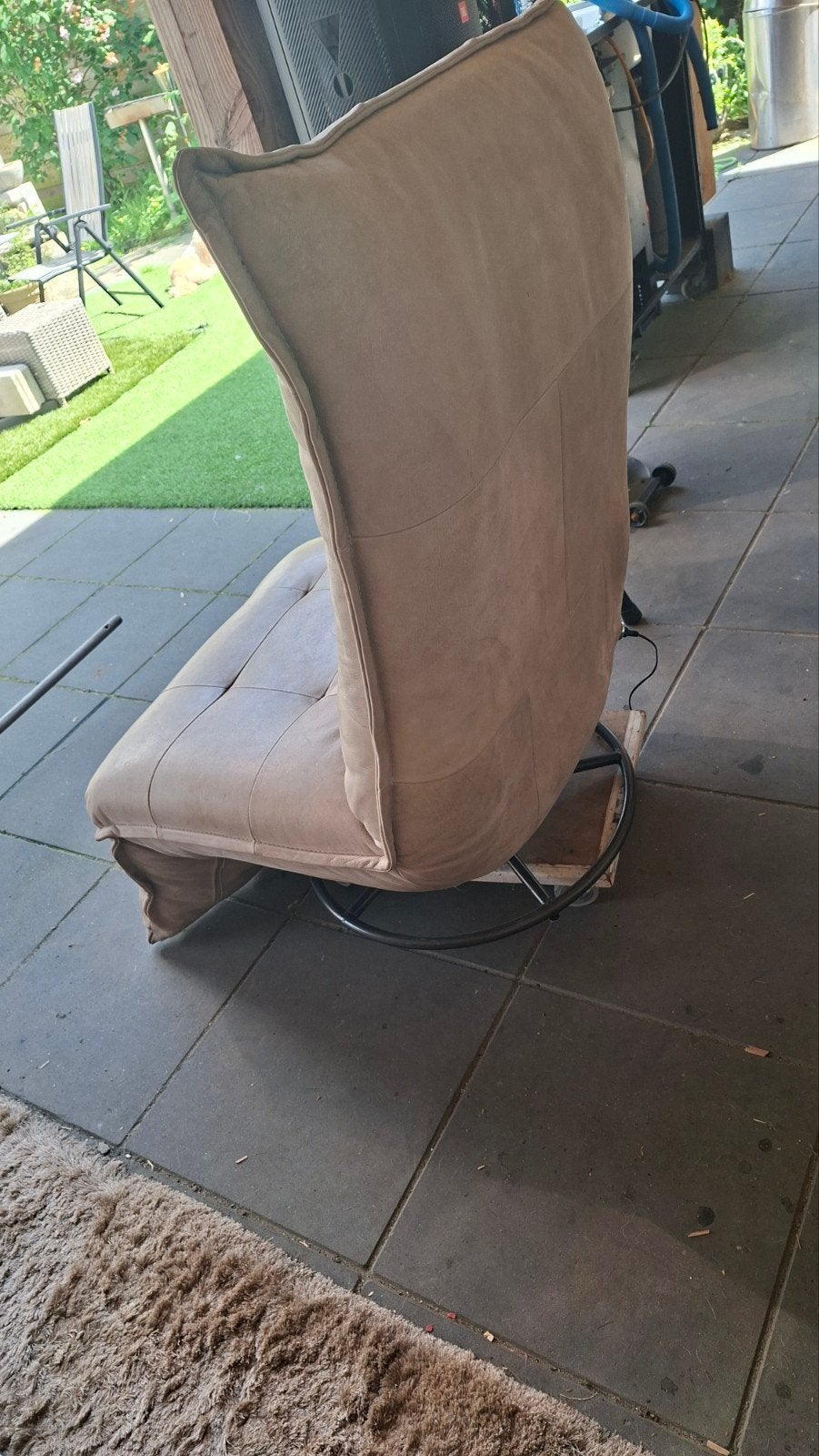 Leren Relaxfauteuil met Accu en Lader - Draadloos Genieten, Ophalen, Modern, Comfortabel, Gebruikt, 100 tot 125 cm