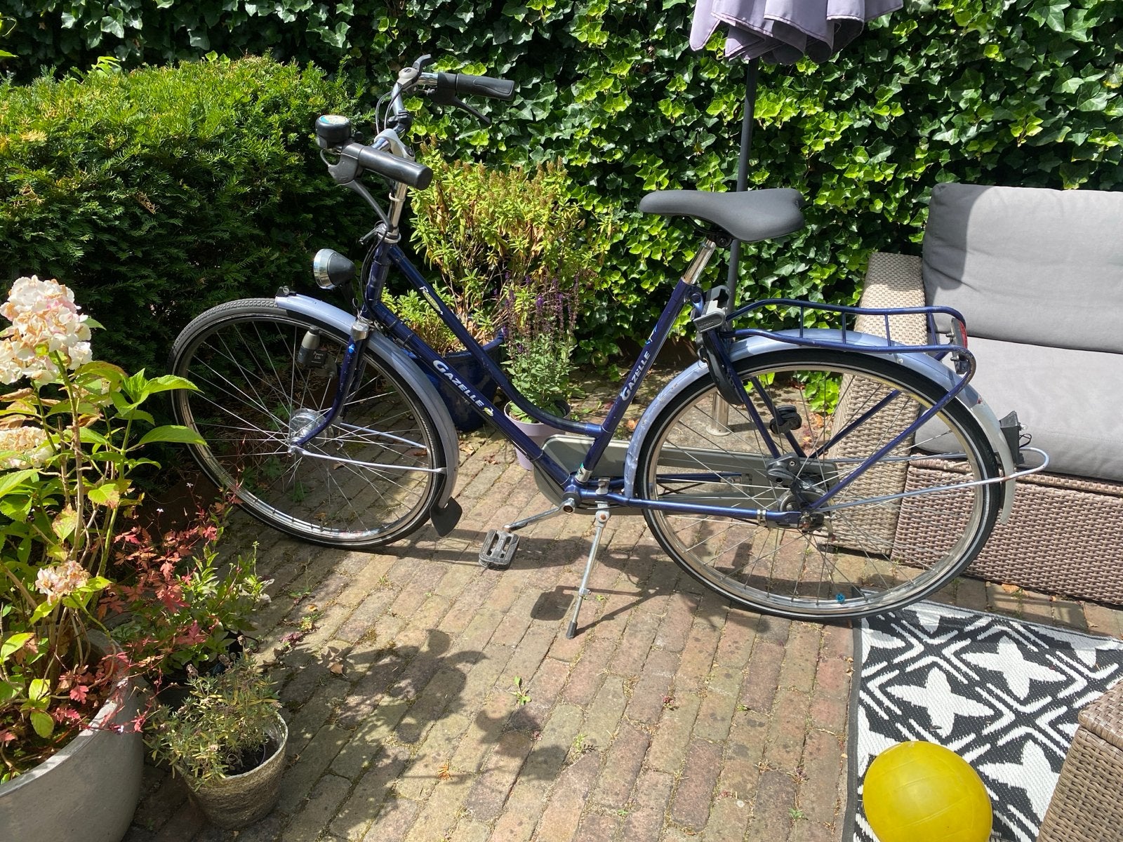 Gazelle damesfiets met lage instap, Ophalen, Velgrem, Gazelle, 53 tot 56 cm