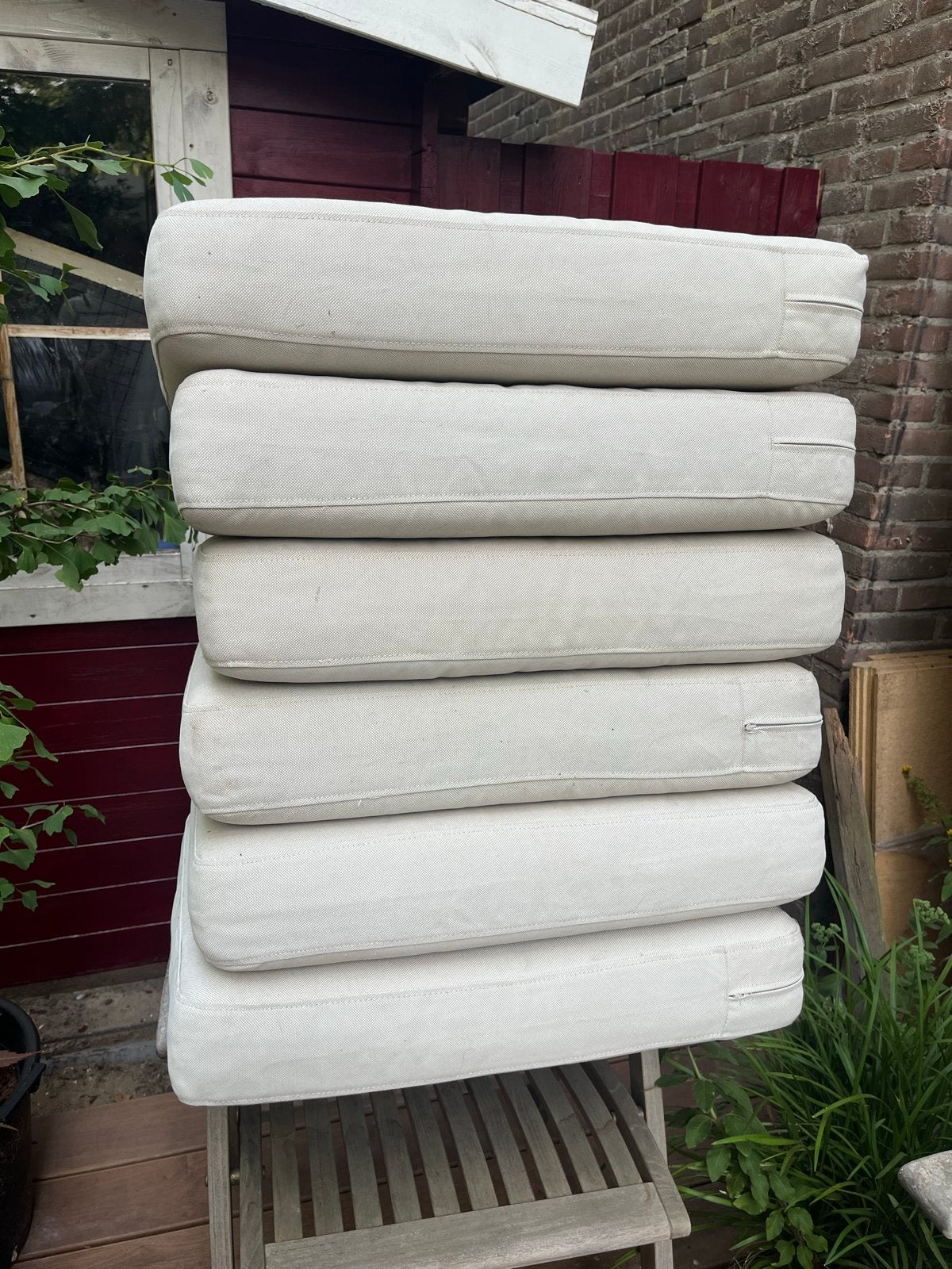 IKEA Frösön/Duvholmen tuinkussens beige (12 stuks), Ophalen, Zo goed als nieuw