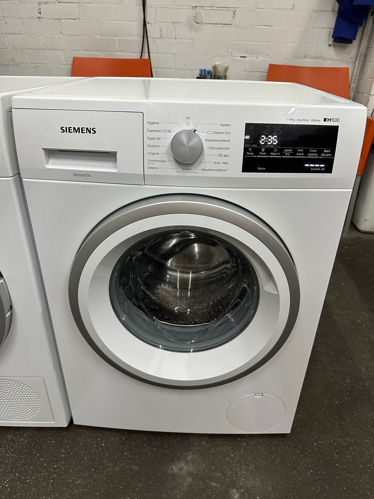 Siemens wasmachine 8 kg + warmtepompdroger met garanti, Witgoed en Apparatuur, 8 tot 10 kg, Ophalen, Nieuw, 85 tot 90 cm