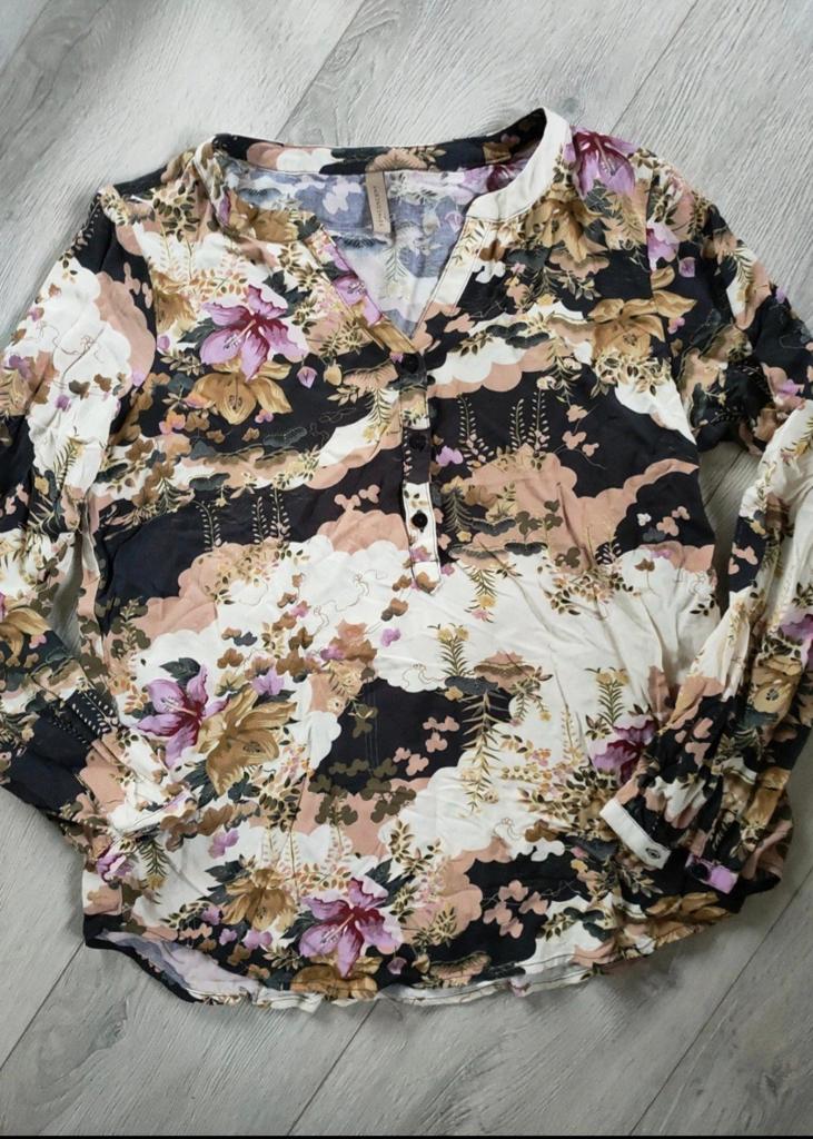 Soyaconcept blouse shirt lange mouw maat S bloemenprint, Kleding | Dames, Blouses en Tunieken, Overige kleuren, Soyaconcept, Ophalen of Verzenden