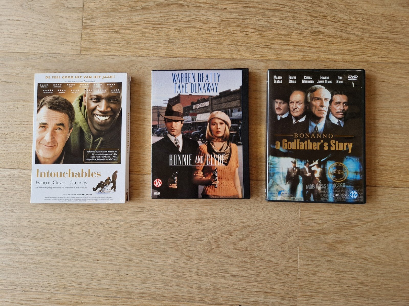 3x DVD: Intouchables, Bonanno en Bonnie and Clyde, Cd's en Dvd's, Ophalen of Verzenden, Zo goed als nieuw