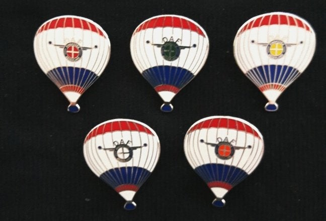 DAF ballon broche's zilverkleur emaille (5x), Verzenden, Nieuw, Transport, Speldje of Pin