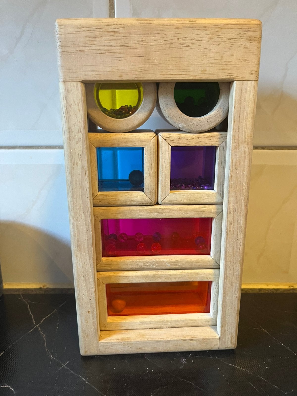 Wonderword regenboogblokken (hout/sensorisch), Ophalen of Verzenden, Zo goed als nieuw