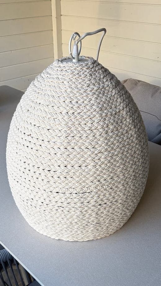 Hanglamp Macramé Stijl - ibiza style, Ophalen of Verzenden, Gebruikt, Textiel, Overige fittingen
