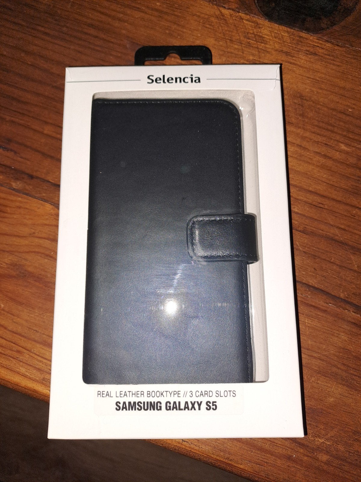 Selencia Echt Lederen Booktype Hoesje Samsung Galaxy S5, Verzenden, Nieuw, Galaxy S5, Hoesje of Tasje