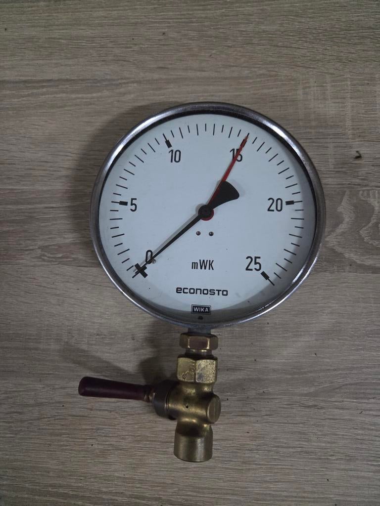 WIKA ECONOSTO Druk-/Manometer met kraan, Ophalen of Verzenden