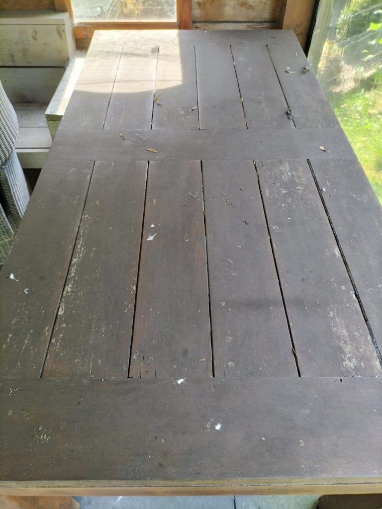 teak houten tuintafel 200*100 cm, Ophalen, Gebruikt, Rechthoekig, Teakhout