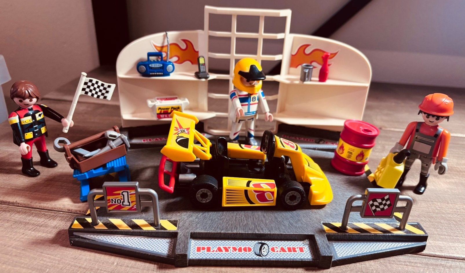 Playmobil - Race Kart Werkplaats, Gebruikt, Complete set, Voertuig, Ophalen of Verzenden