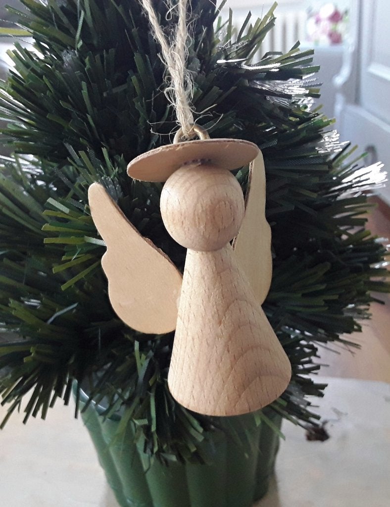 Vintage hanger van een engel - hout, Ophalen of Verzenden, Gebruikt