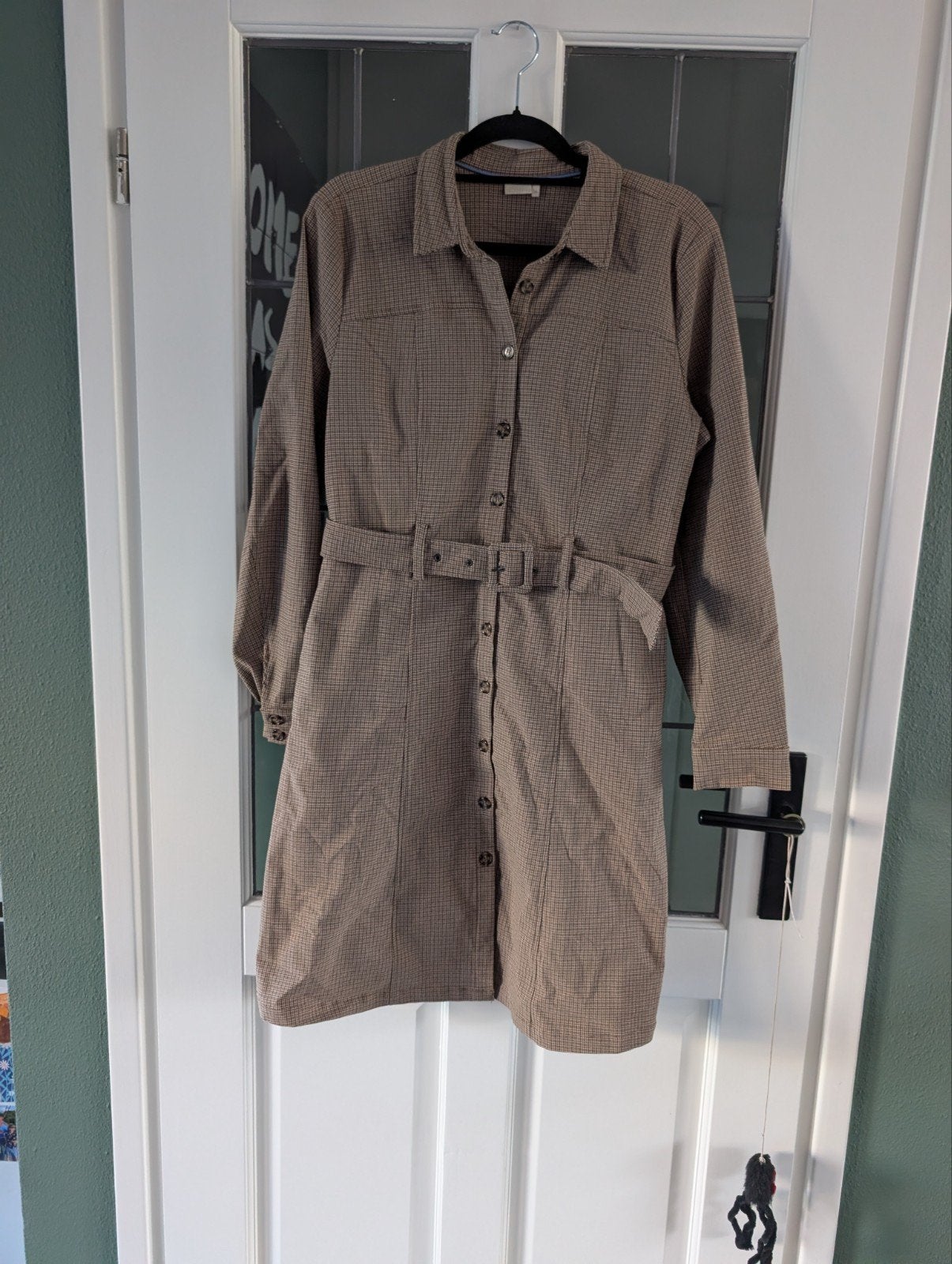Nümph jurkje maat 38 in bruin/beige ruitpatroon, Maat 38/40 (M), Bruin, Nümph, Ophalen of Verzenden