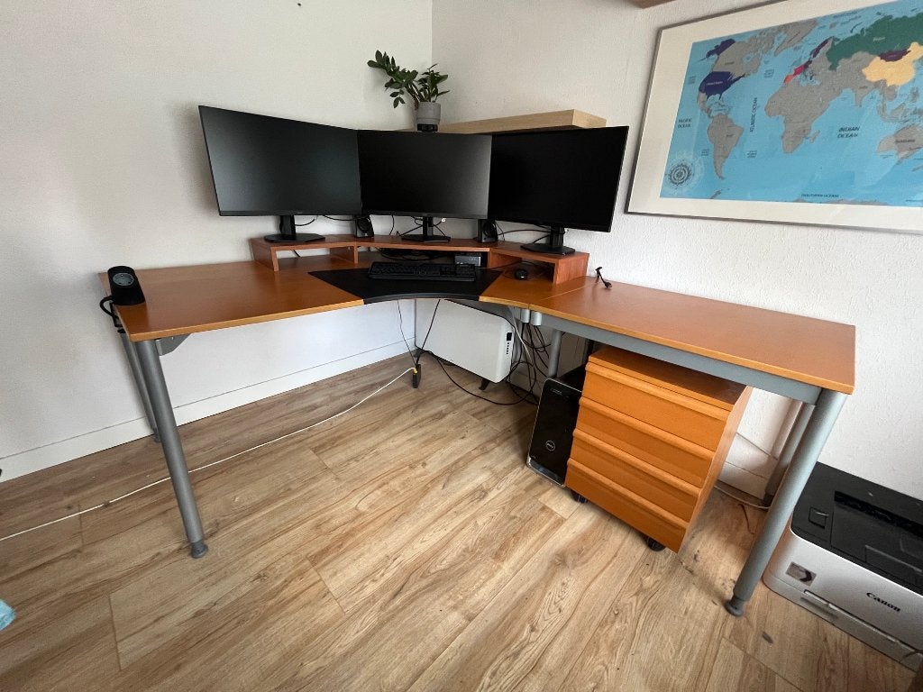 Ikea hoek bureau, Ophalen, Gebruikt, Hout, Demontabel