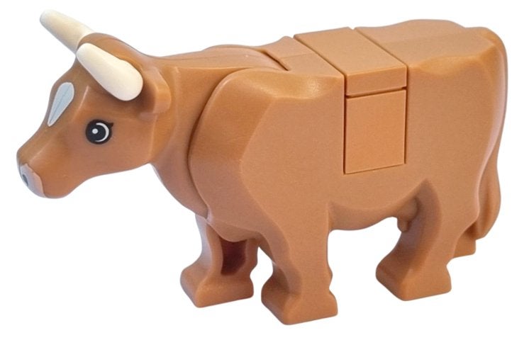 Lego Castle Dieren Koe / Cow met Hoorns Bruin / Medium, Lego, Nieuw, Ophalen of Verzenden, Losse stenen