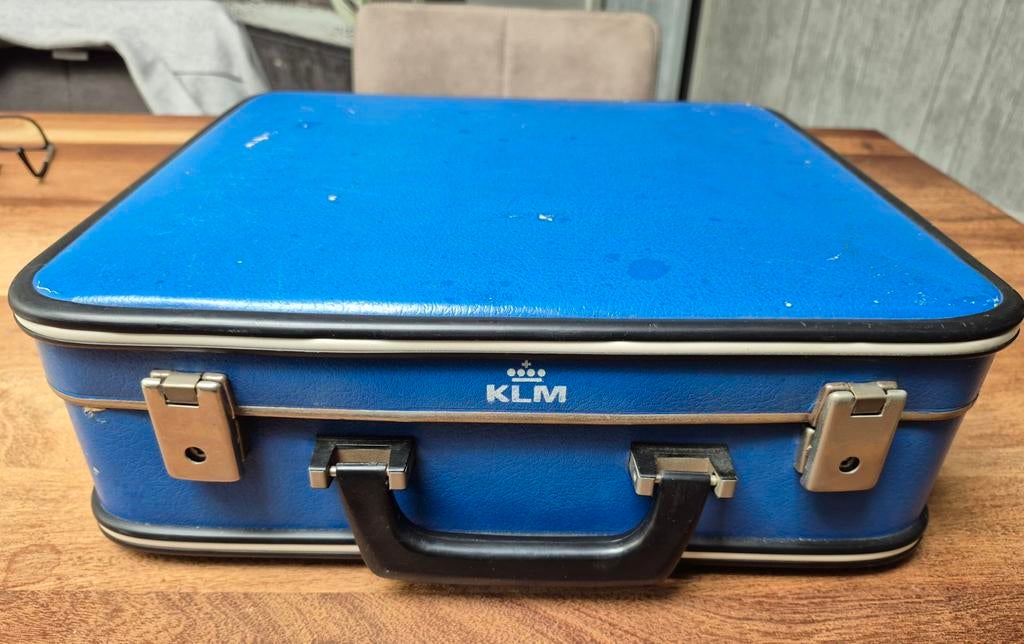 Vintage koffer KLM uit de jaren '70 met oude logo, Ophalen of Verzenden, Gebruikt